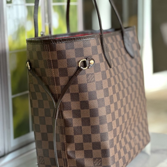 💙Auth Louis Vuitton Neverfull Damier Ebene Mm - Picture 4 of 10